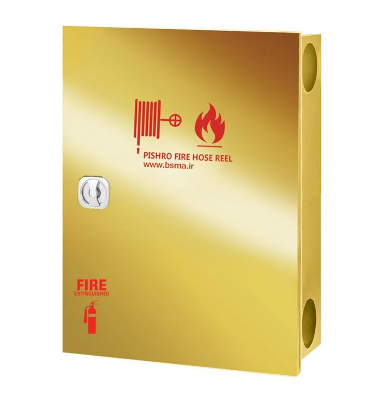 جعبه آتش نشانی درب استیل طلایی دو قلو تک درب پیشرو