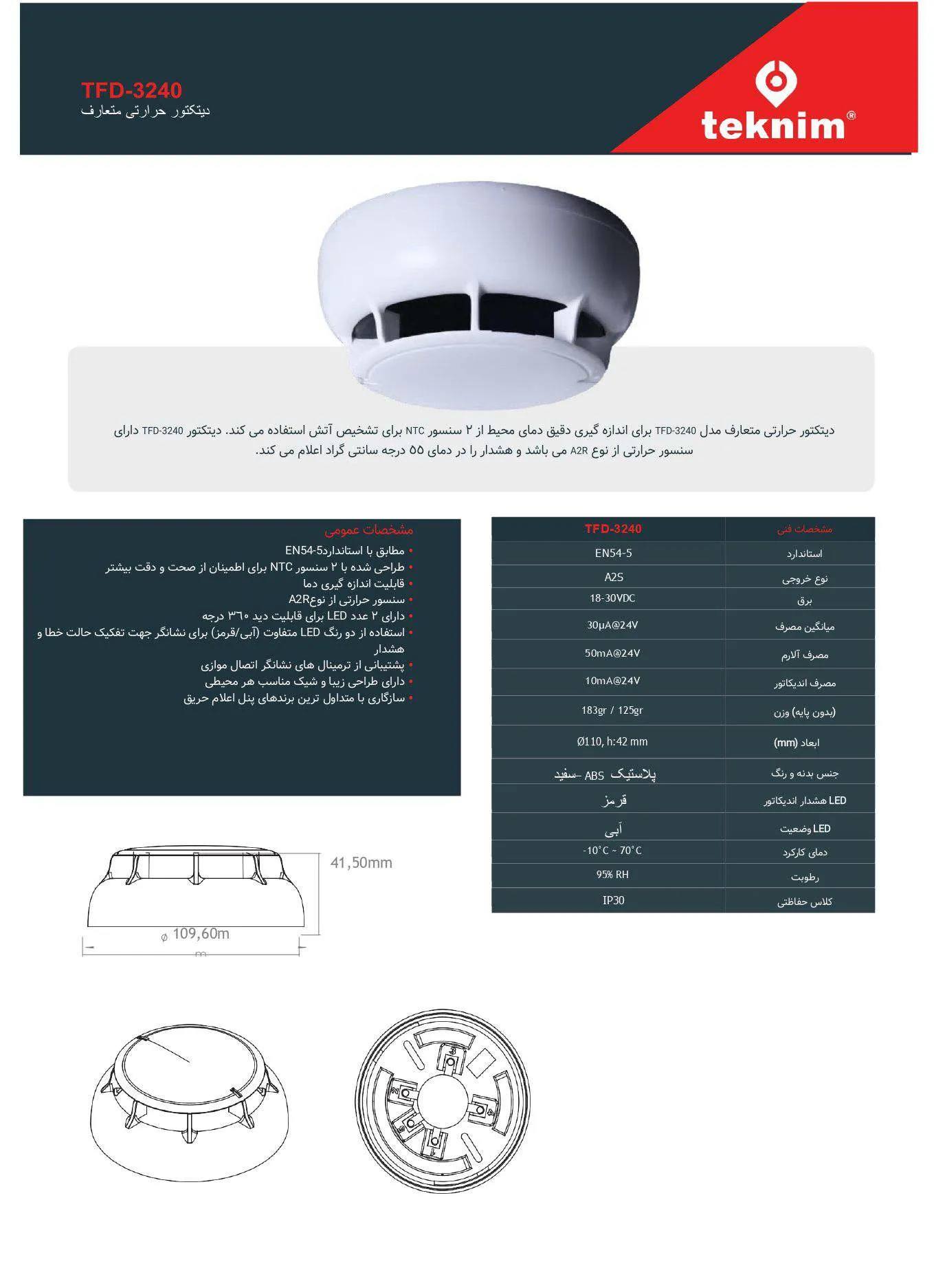 دیتکتور حرارتی متعارف