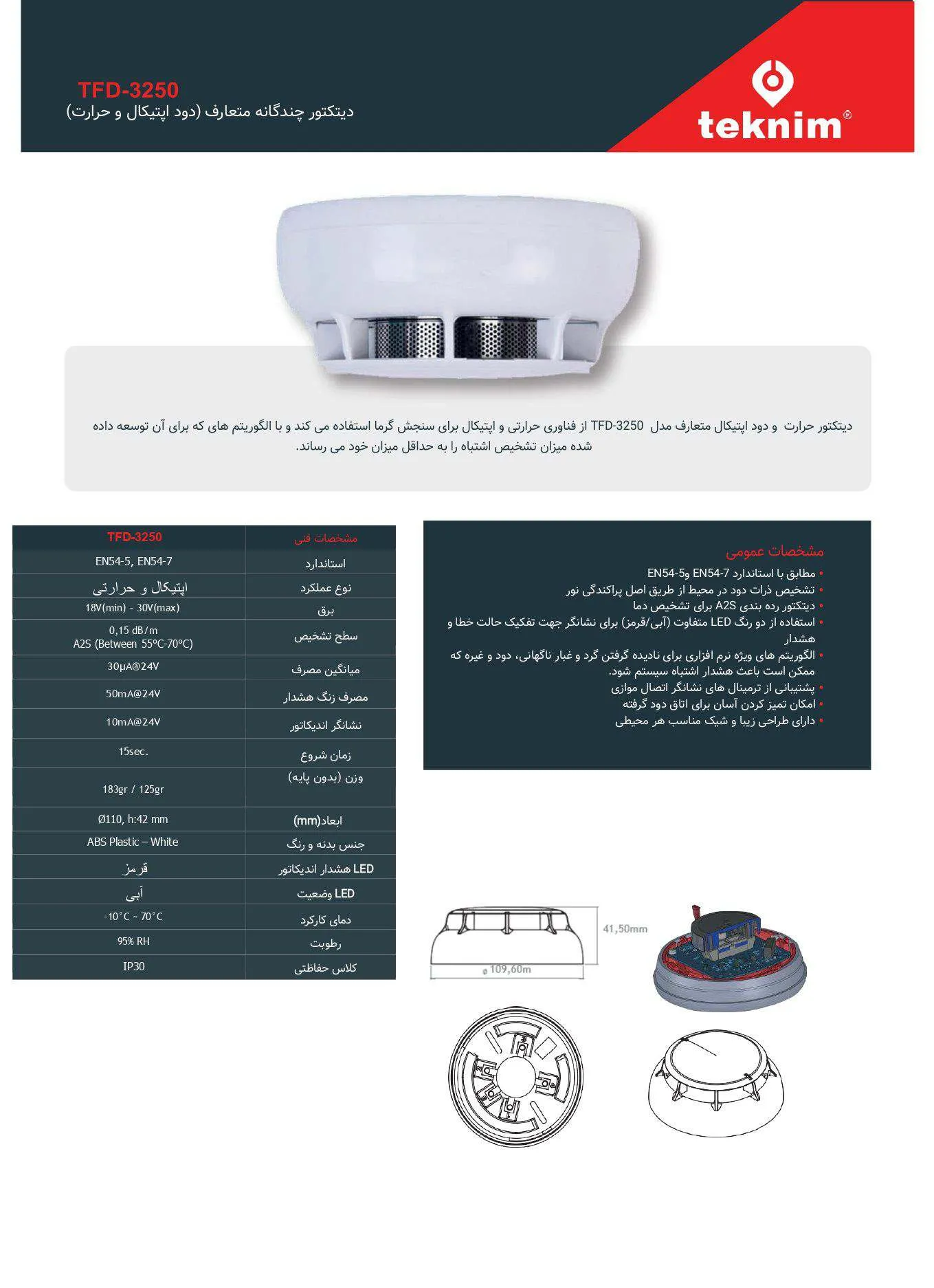 دیتکتور حرارت و دود اپتیکال 