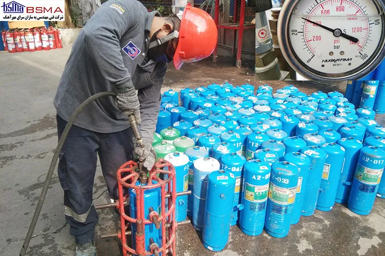 فشار داخل کپسول آتش نشانی