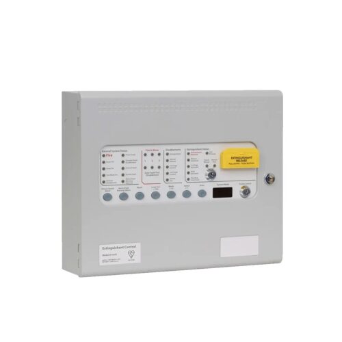 پنل کنترل اطفاء حریق تکنیم Teknim TEP-4300 (5 زون متعارف، بدنه فلزی، همراه با ماژول ترمیناتور TEM-4385)
